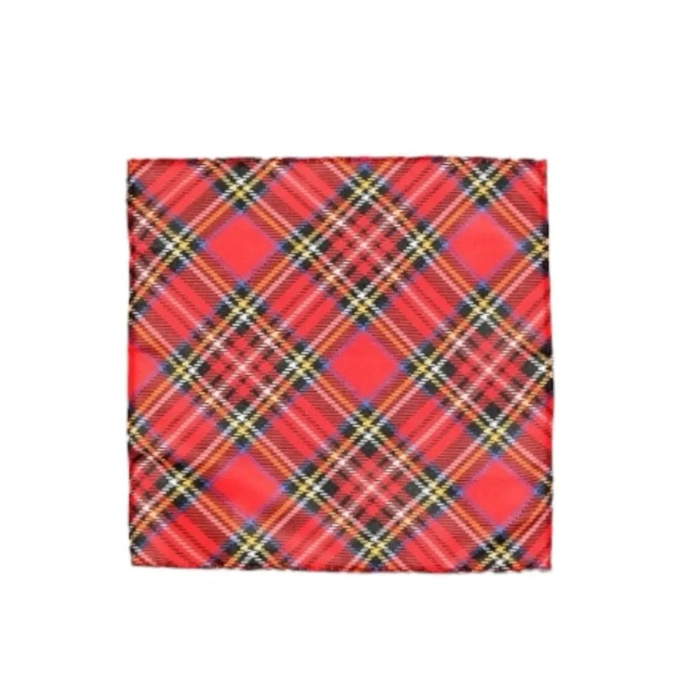 Wonder Nation Red and Black Plaid Zip Tie And Pocket Square Collection